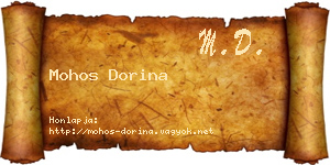 Mohos Dorina névjegykártya